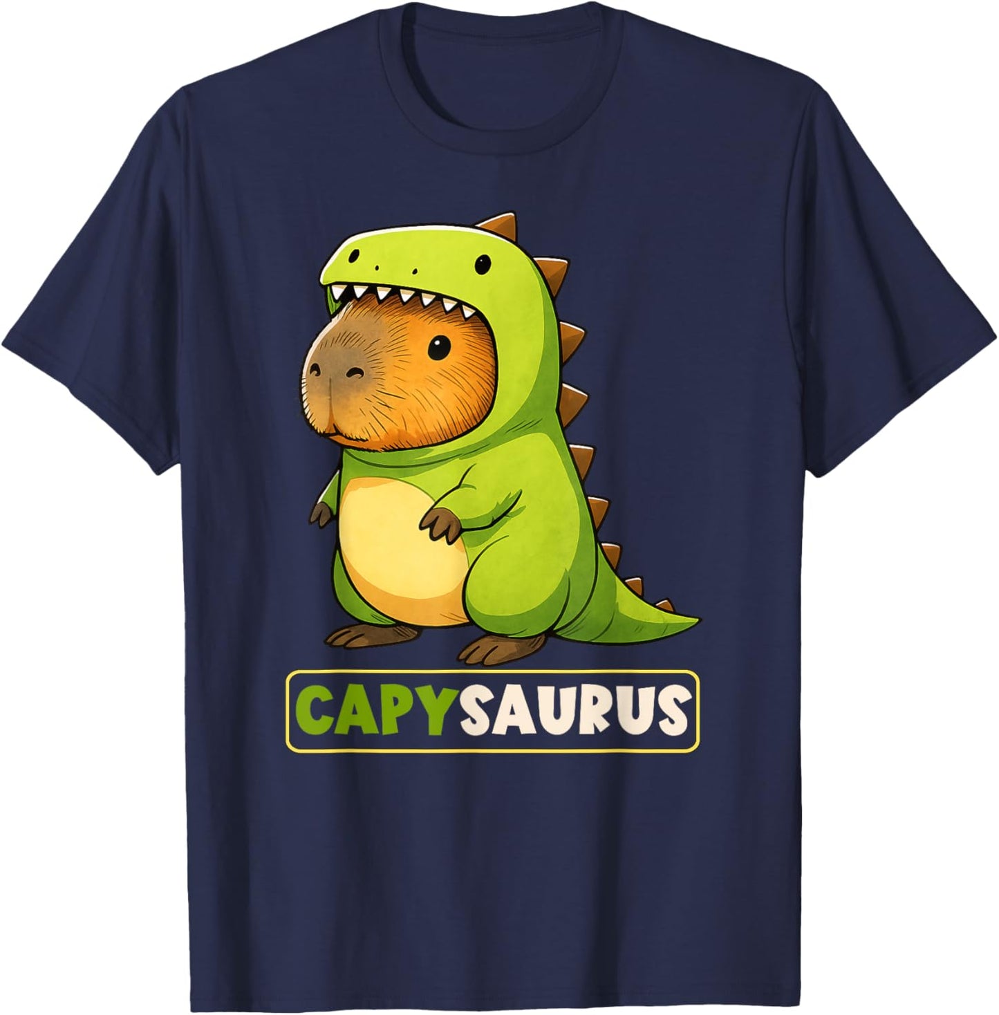 Capybara Dinosaur Costume Capysaurus Trex Boys Girls Kids T-Shirt - T-Shirt | Navy