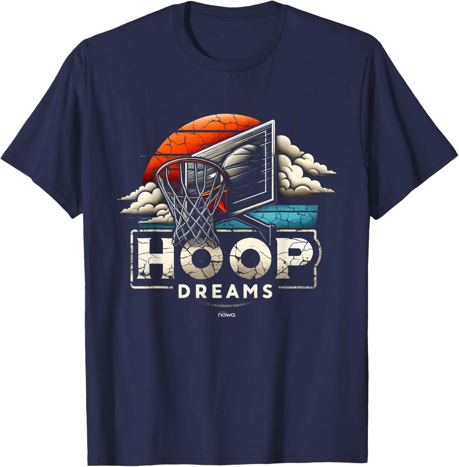 A Dream of Basketball on the Sundown Hoop T-Shirt - T-Shirt | Navy