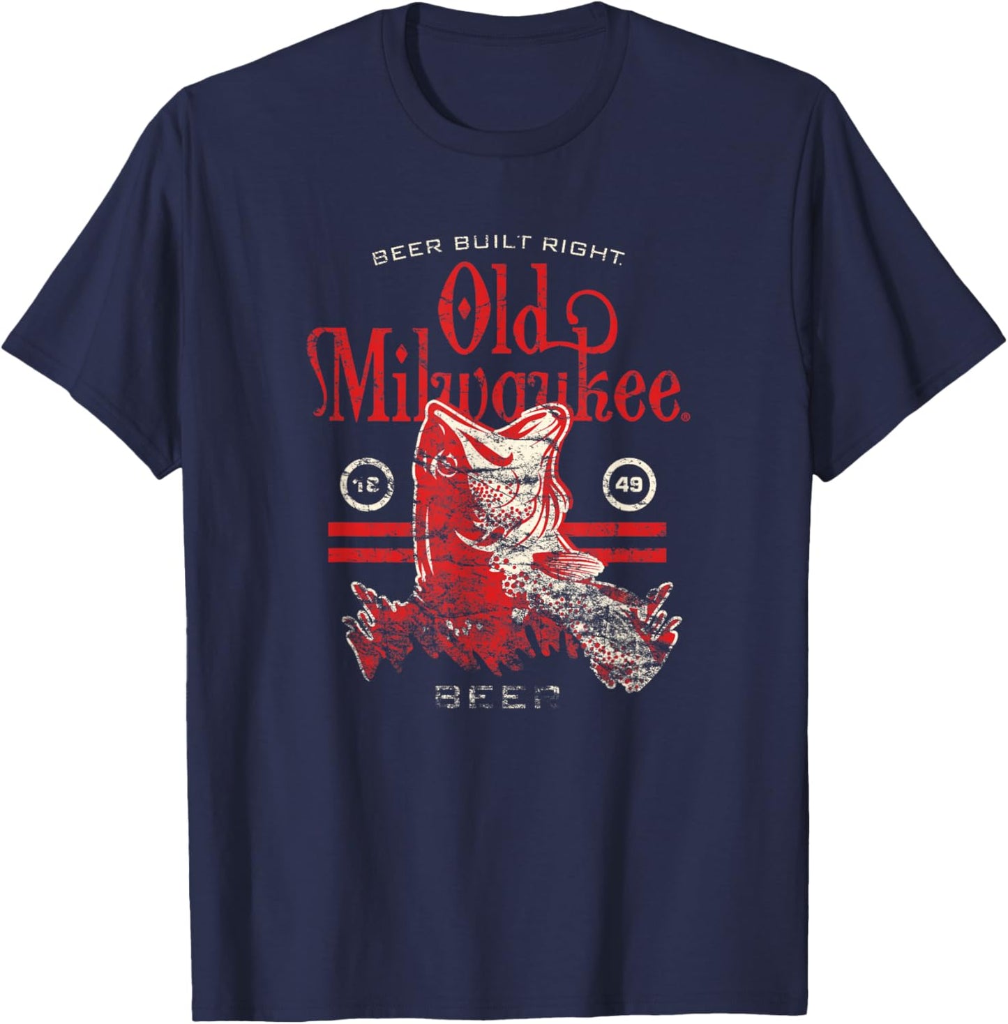 Old Milwaukee Style - Beer Built Right Bass T-Shirt - T-Shirt | Navy