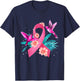 Hummingbird Breast Cancer Awareness Pink Ribbon Flowers T-Shirt - T-Shirt | Navy