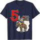 Knight 5th Birthday - Castle and Number 5 T-Shirt - T-Shirt | Navy