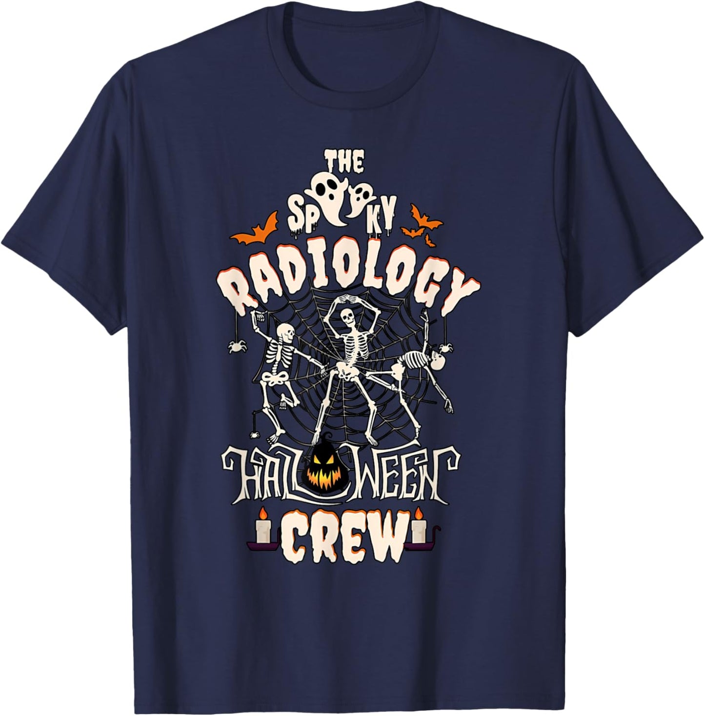 Spooky Halloween Radiology Tech Skeleton Xray CT Tech T-Shirt - T-Shirt | Navy