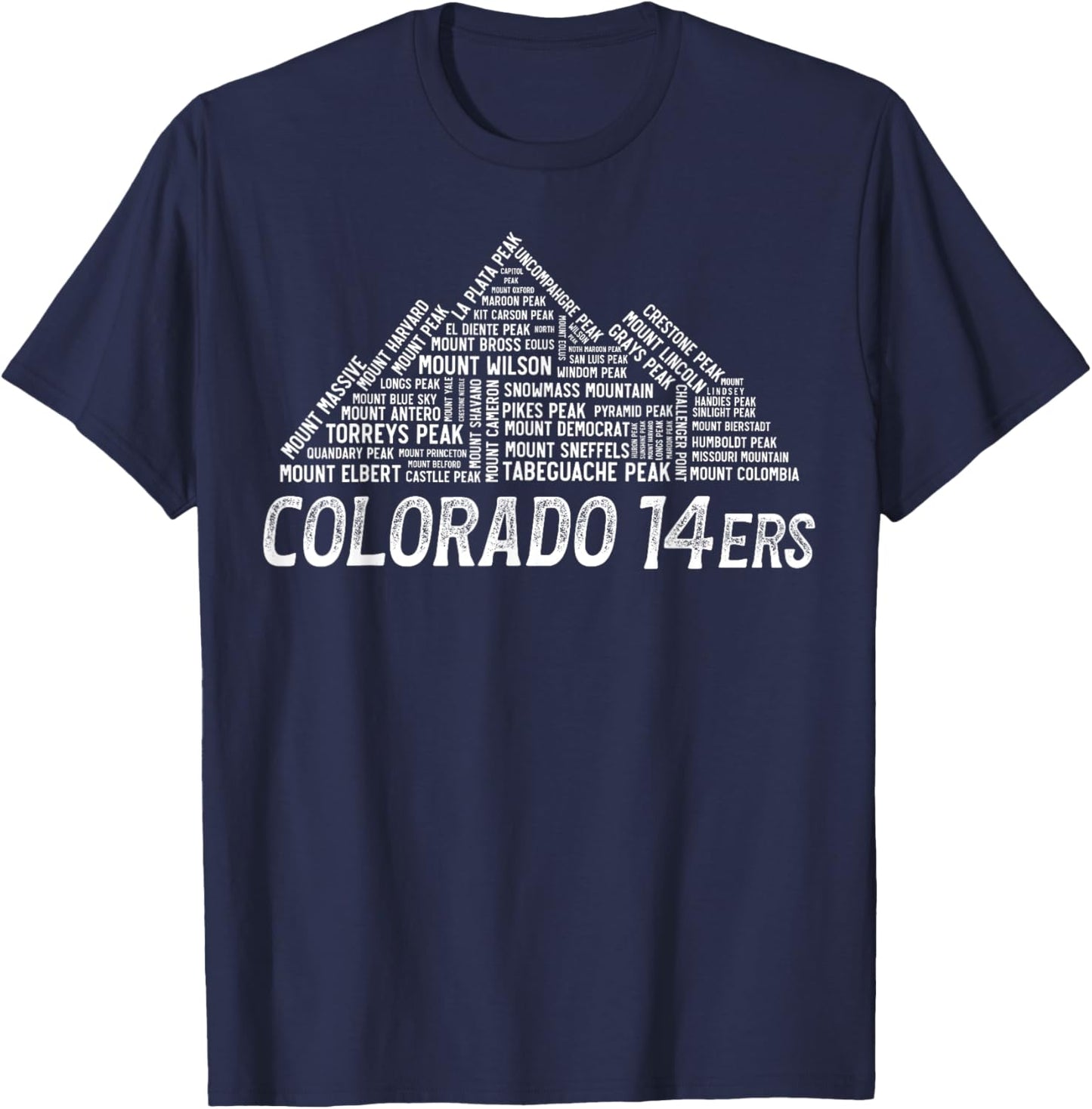 Colorado 14ers - Fourteeners - Rocky Mountain State Hiker T-Shirt - T-Shirt | Navy