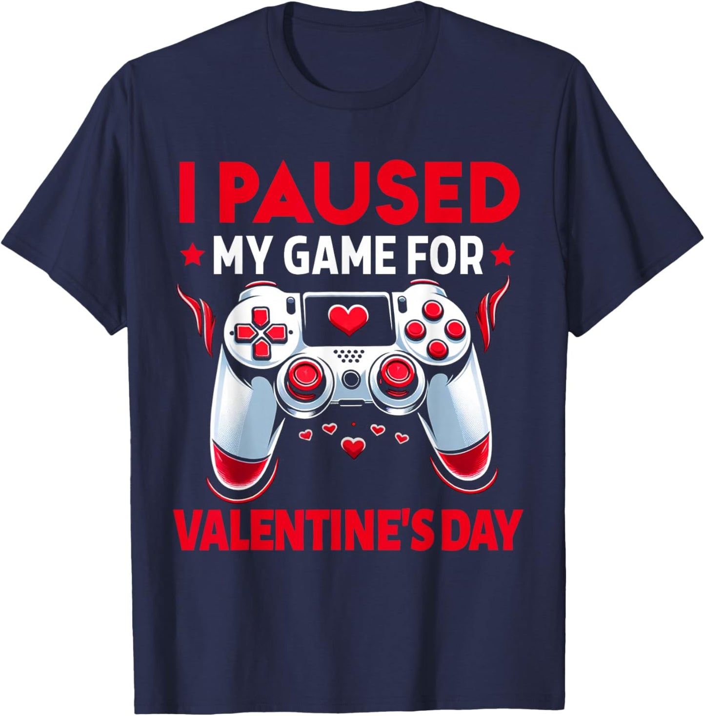 Valentines Day Gamer Valentines Day Gaming Men Boys Kids T-Shirt - T-Shirt | Navy