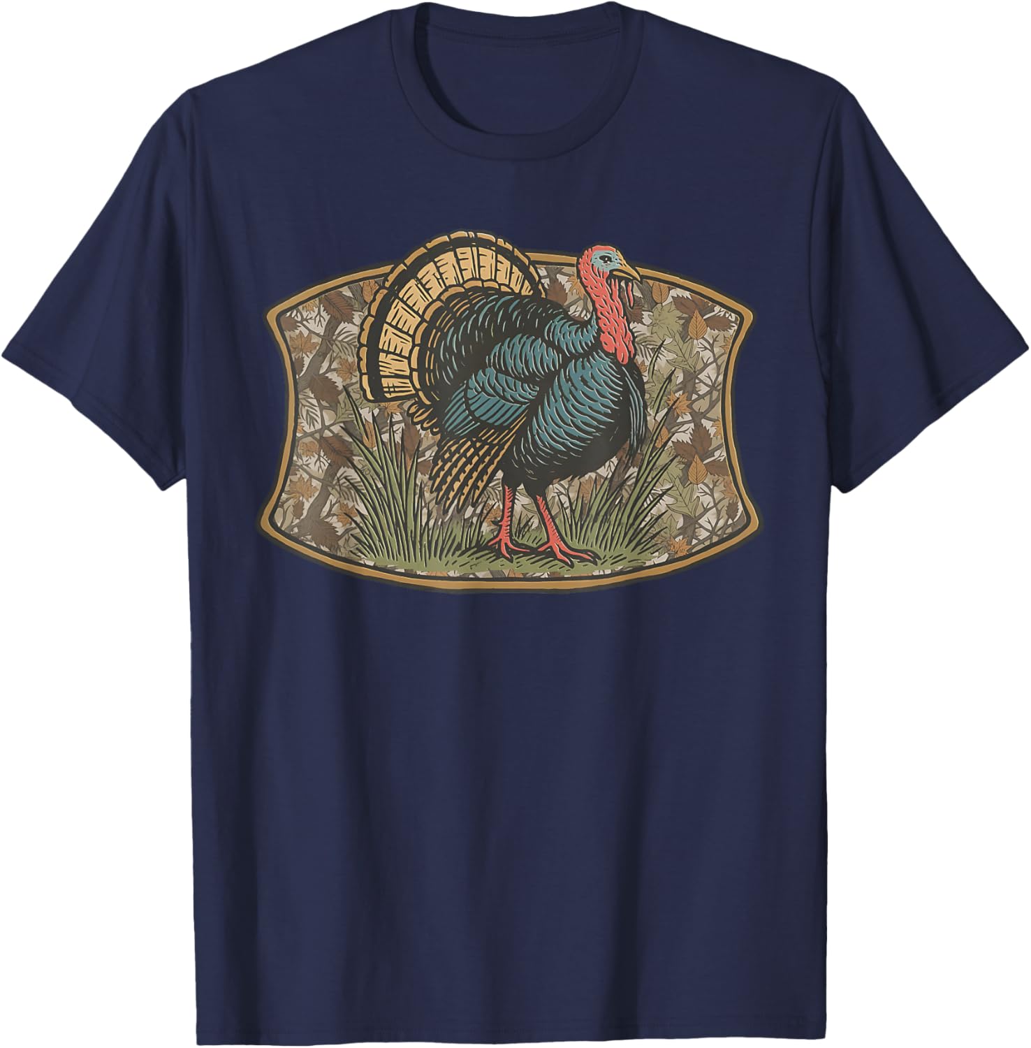 Funny Turkey Gobble Thankful Blessed Autumn Thanksgiving T-Shirt - T-Shirt | Navy