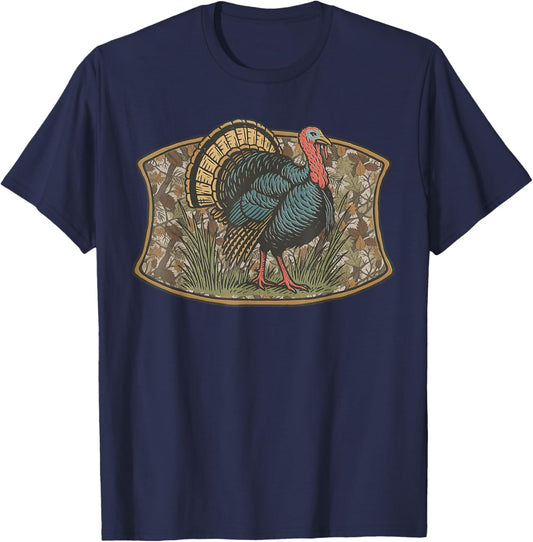 Funny Turkey Gobble Thankful Blessed Autumn Thanksgiving T-Shirt - T-Shirt | Navy