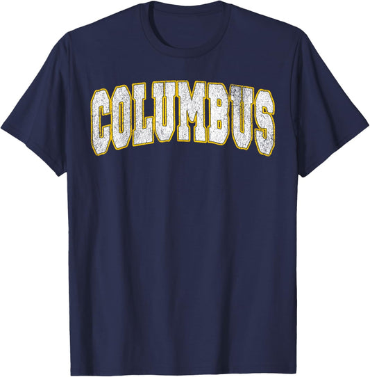 Columbus Vintage City T-Shirt - T-Shirt | Navy