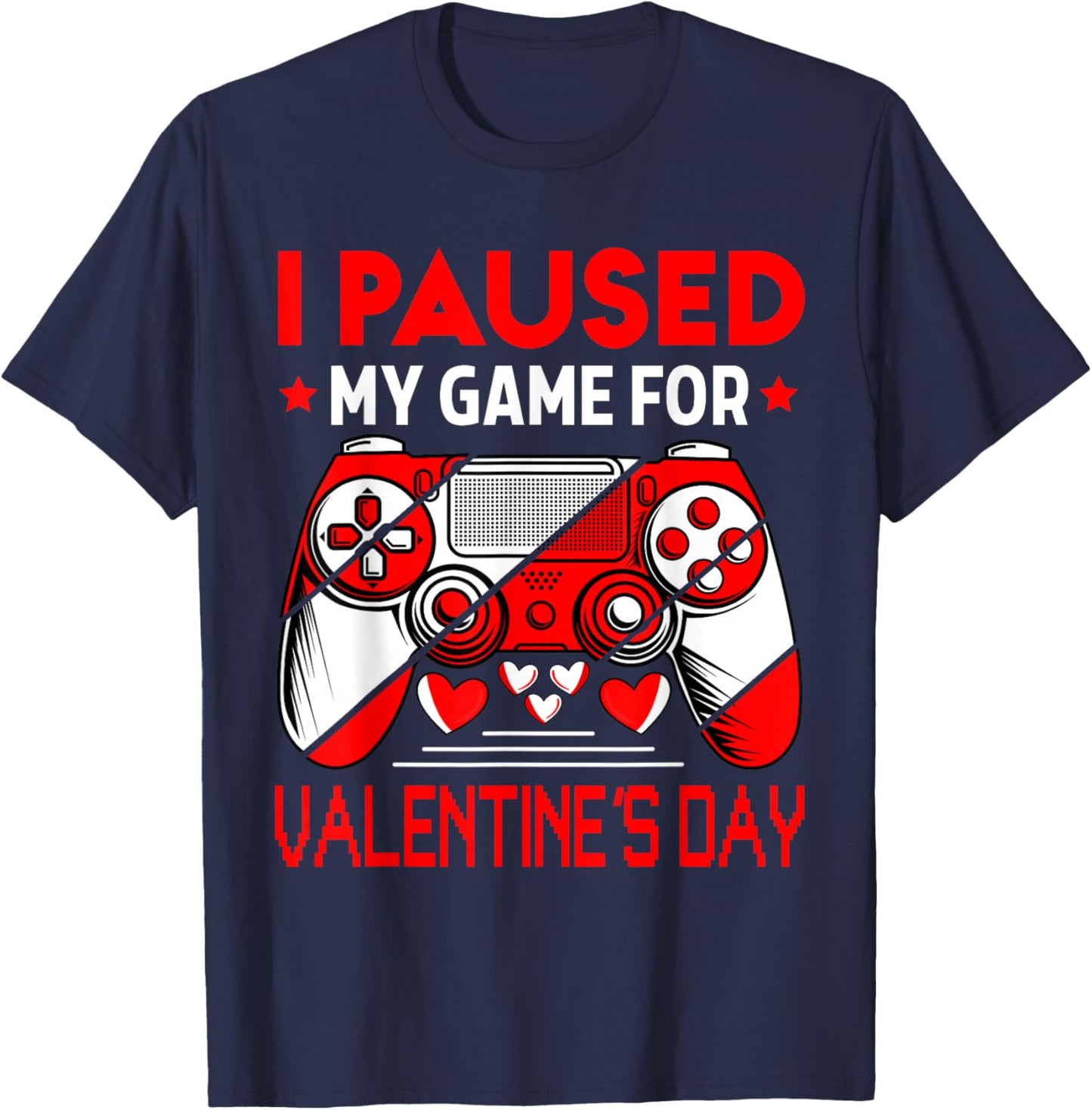 Valentines Day Gamer Valentines Day Gaming Men Boys Kids T-Shirt - T-Shirt | Navy