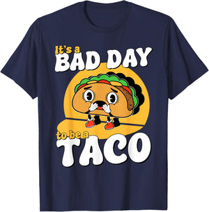 Retro It's A Bad Day To Be A Taco Cinco De Mayo Mexican Food T-Shirt - T-Shirt | Navy