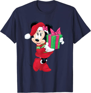 Disney Minnie Mouse Holiday Present Graphic T-Shirt - T-Shirt | Navy