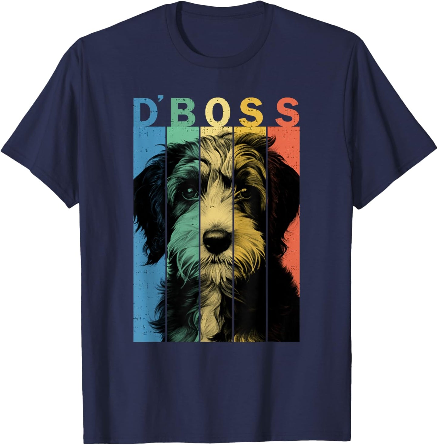 The Funny Bordoodle Boss Mom Dad Dog Lover T-Shirt - T-Shirt | Navy