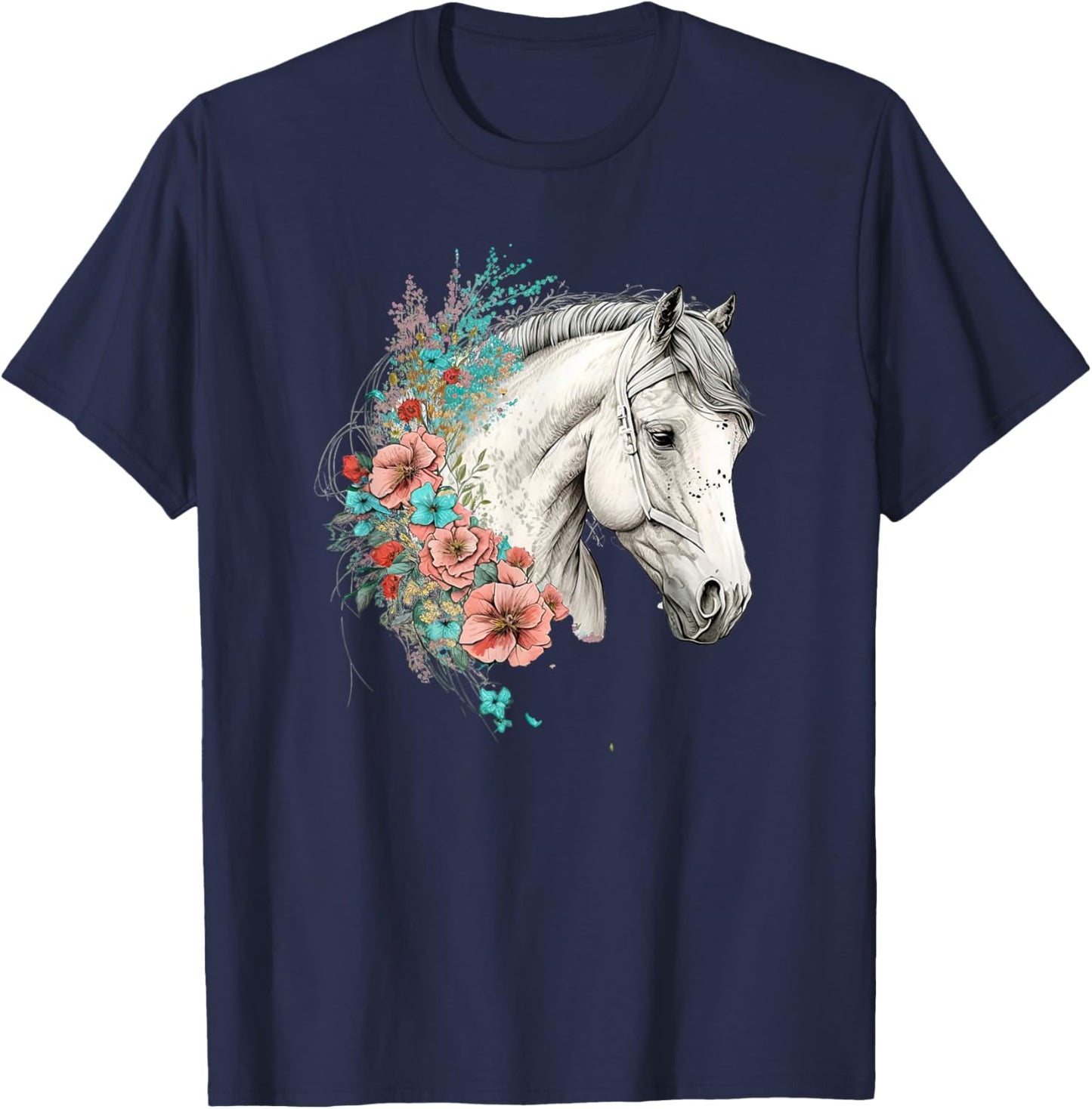Horse Women kids Girls Riding Horse Lover T-Shirt - T-Shirt | Navy