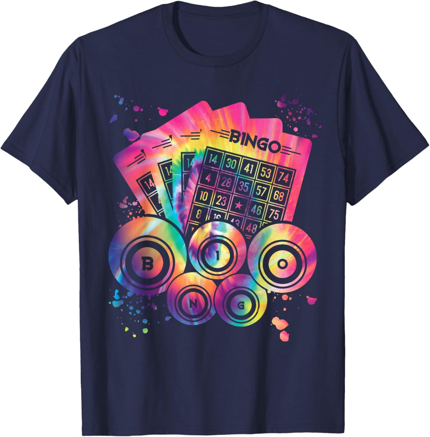 Bingobälle Colorsplash Damen Herren Bingo T-Shirt - T-Shirt | Navy