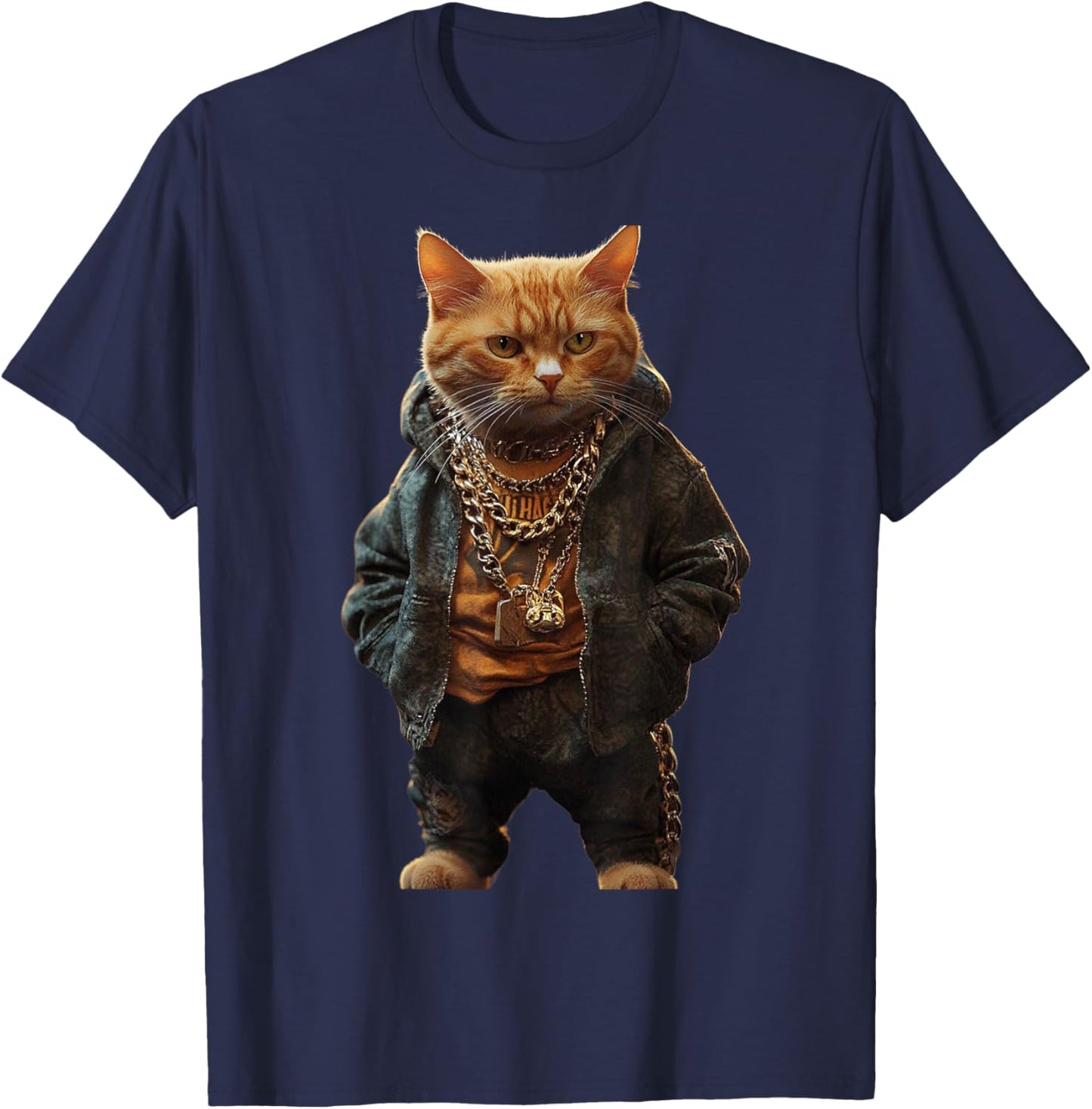Thug Gangster Life Cat For Hip Hop Fans Meme and Cat lovers Women Girls Kids T-Shirt - T-Shirt | Navy