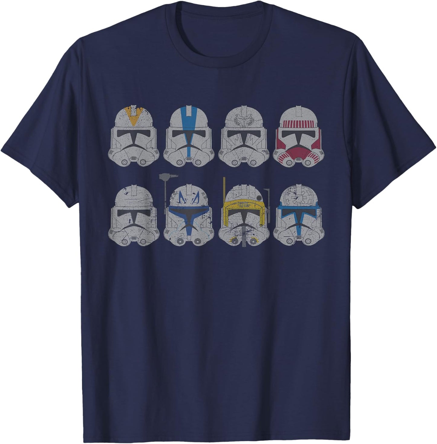 Star Wars Clone Wars Clone Troopers Helmets T-Shirt - T-Shirt | Navy