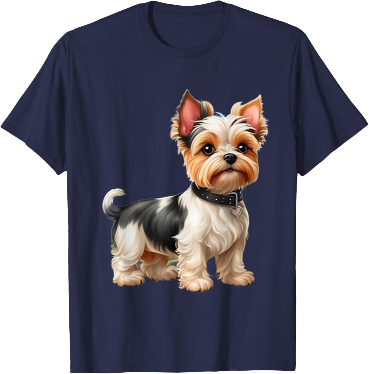 Biewer Terrier Design Dog T-Shirt - T-Shirt | Navy