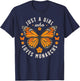 Butterfly Just A Girl Who Loves Monarchs Insect Lover Flower T-Shirt - T-Shirt | Navy