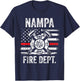 Nampa Idaho Fire Department Thin Red Line Fireman T-Shirt - T-Shirt | Navy