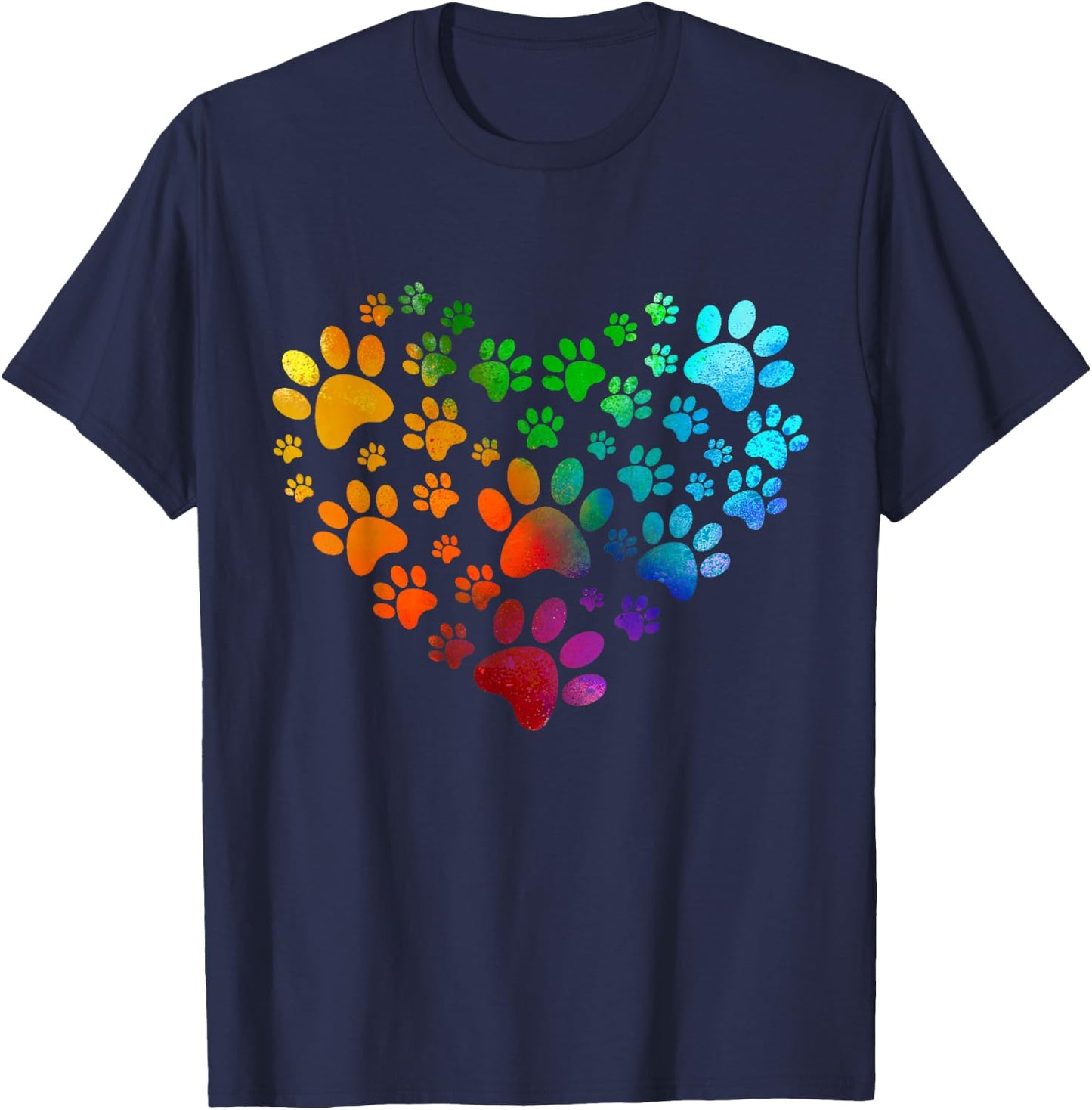 Paw Heart Paw Print Dog Heart Dog Accessories Gift Women Girls Kids T-Shirt - T-Shirt | Navy