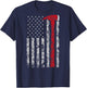 Thin red line Axe American Flag Patriot Firefighter Gift T-Shirt - T-Shirt | Navy