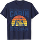 What Happens At The Cabin Stays Funny Retro Camping Gift T-Shirt - T-Shirt | Navy