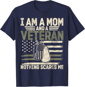 Female Veteran Veteran's Day Women Veteran Soldier Patriotic T-Shirt - T-Shirt | Navy