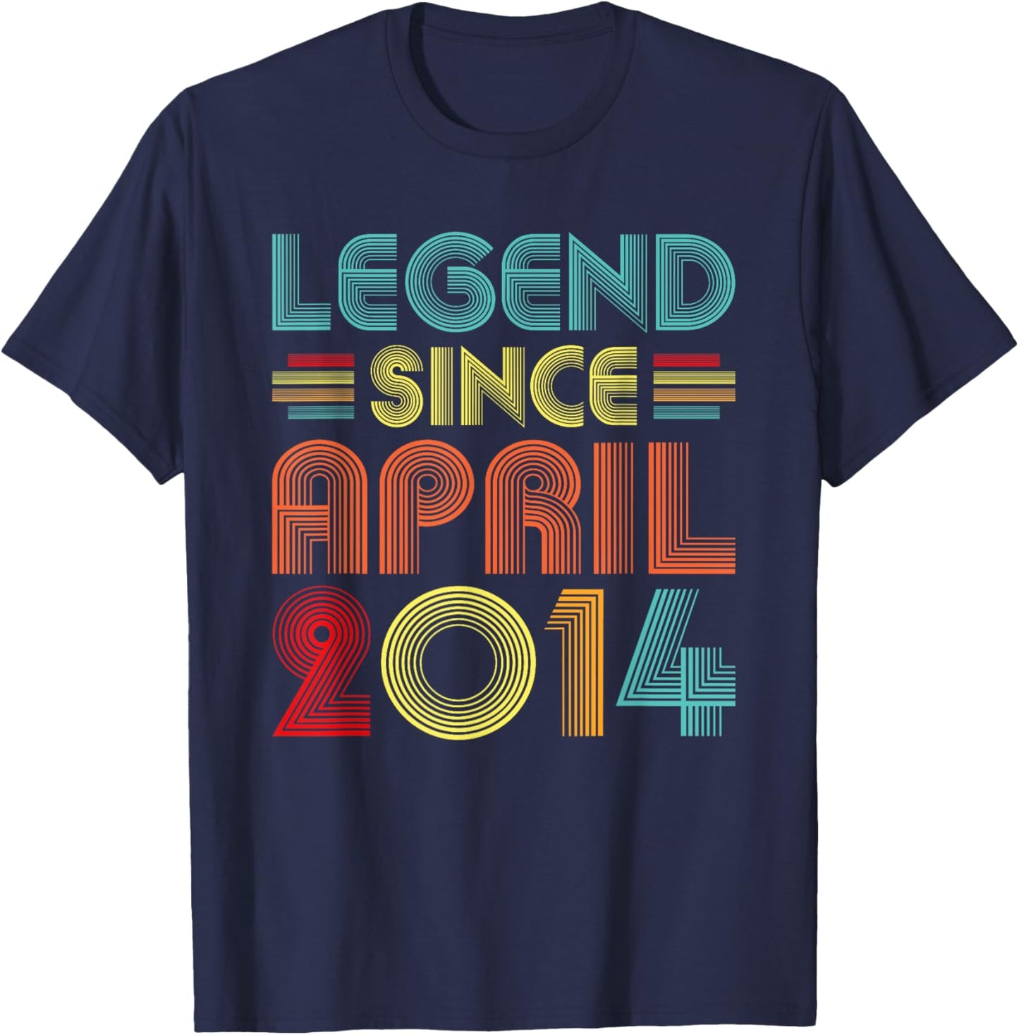 Legend Since April 2014 Birth Of Birthday 2014 Vintage Idea T-Shirt - T-Shirt | Navy
