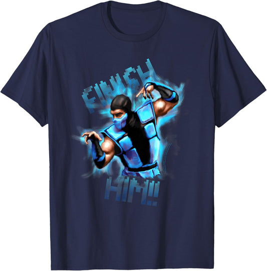 Mortal Kombat Classic Finish Him! T-Shirt - T-Shirt | Navy