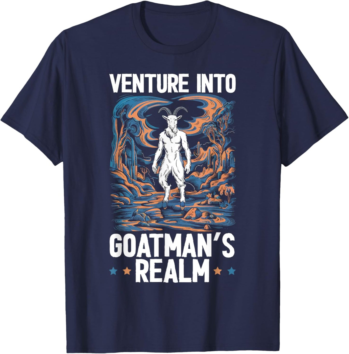 Goatman Legendary Creature Cryptozoology Cryptid T-Shirt - T-Shirt | Navy