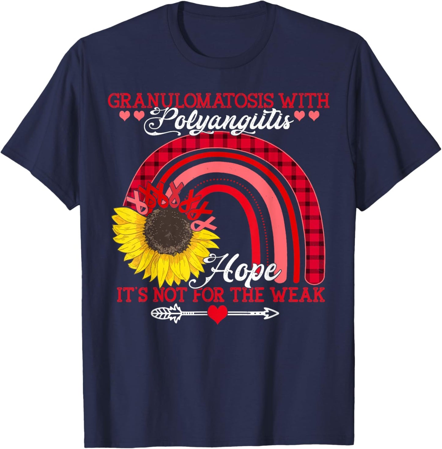 Sunflower Granulomatosis with Polyangiitis Awareness T-Shirt - T-Shirt | Navy