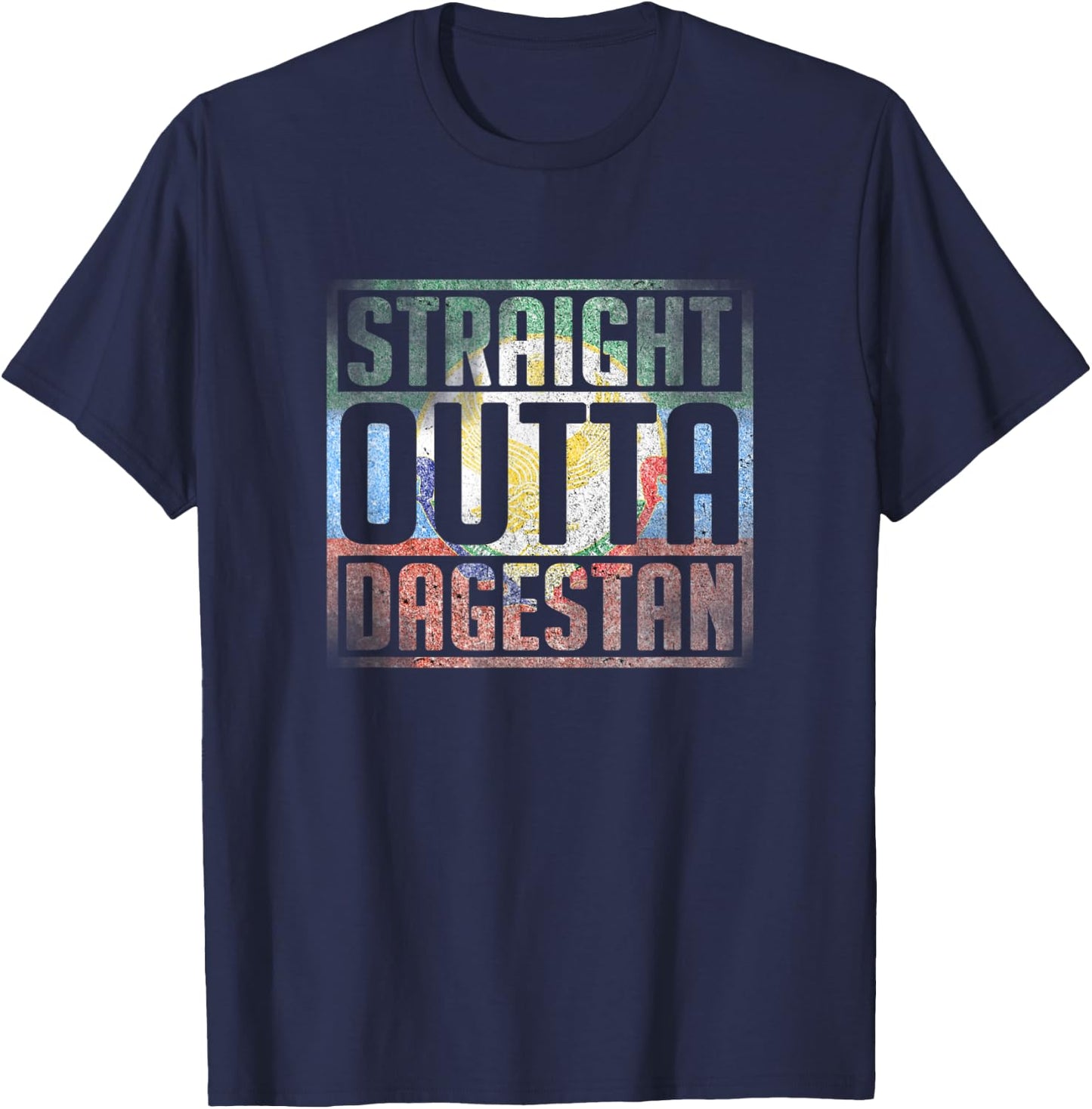Degestan Power, Vintage Dagestan, Dagestan Flag, Dagestan T-Shirt - T-Shirt | Navy