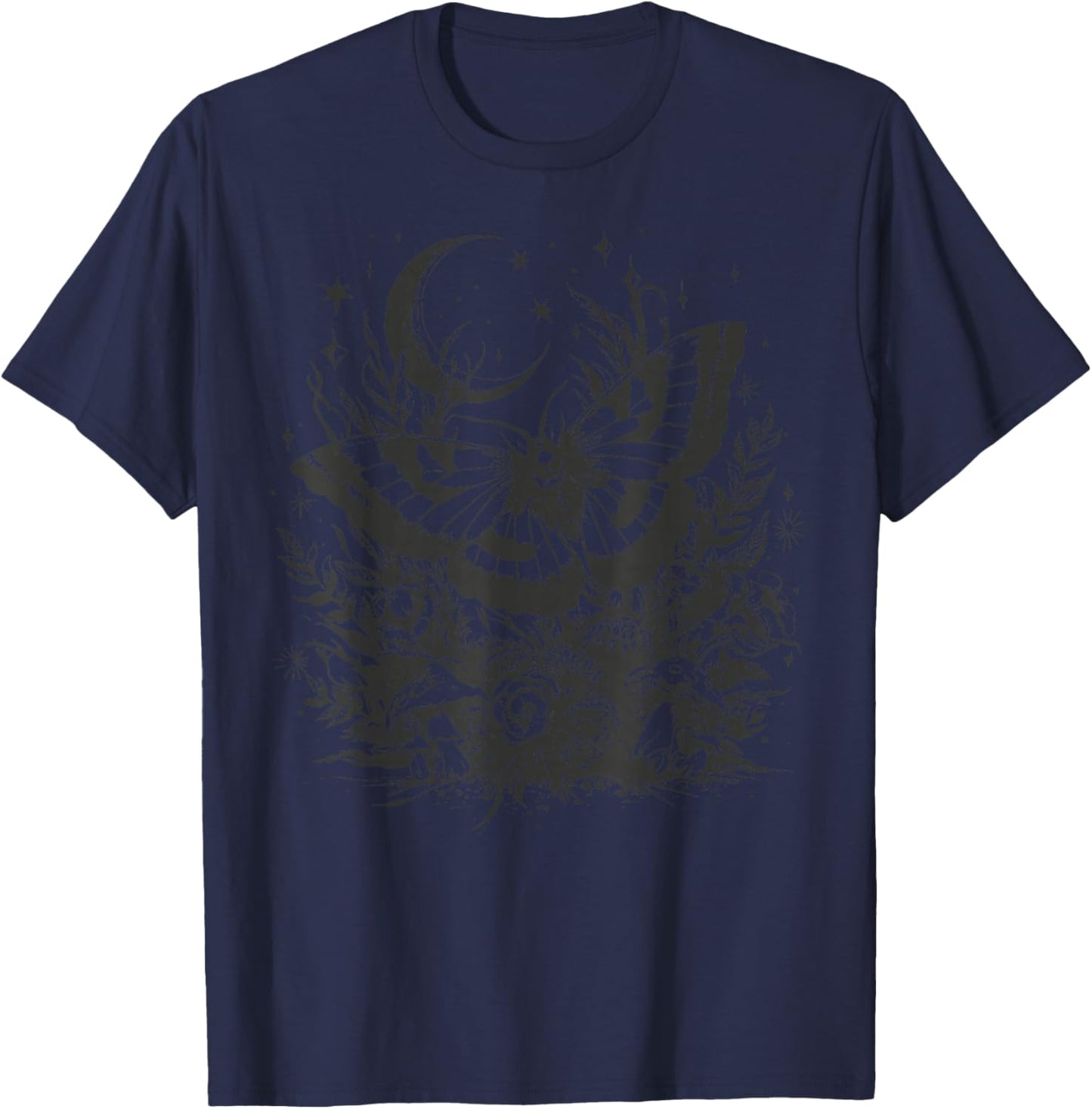 Cute Butterfly Grunge Fairycore Therian Cute Moth Aesthetic T-Shirt - T-Shirt | Navy