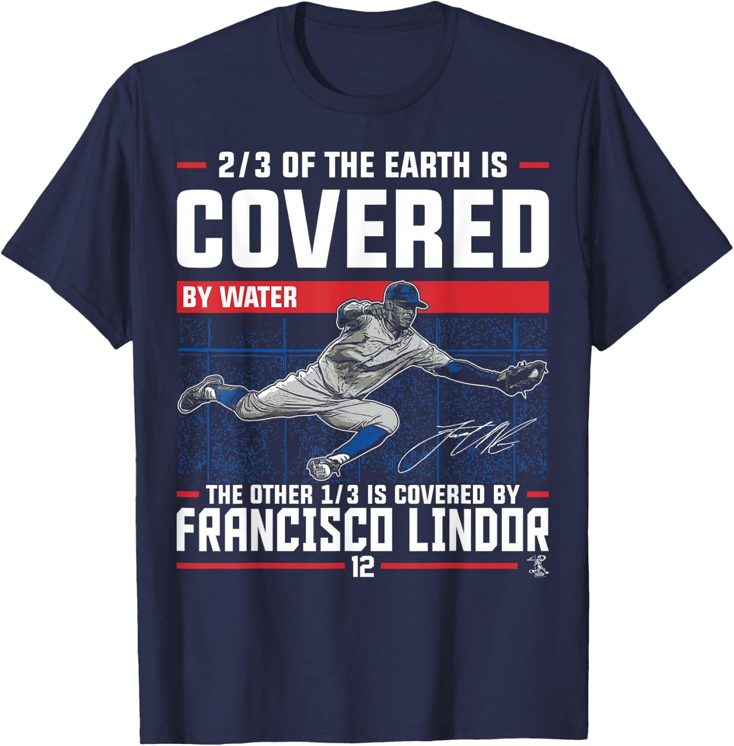 Francisco Lindor Covered by - Apparel T-Shirt - T-Shirt | Navy