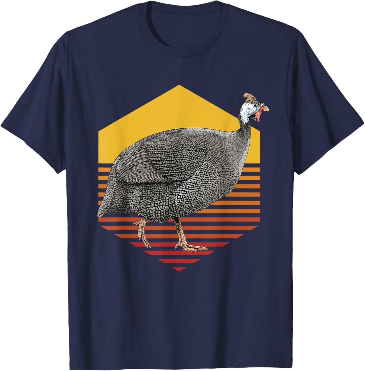 Guinea Fowl Retro T-Shirt - T-Shirt | Navy