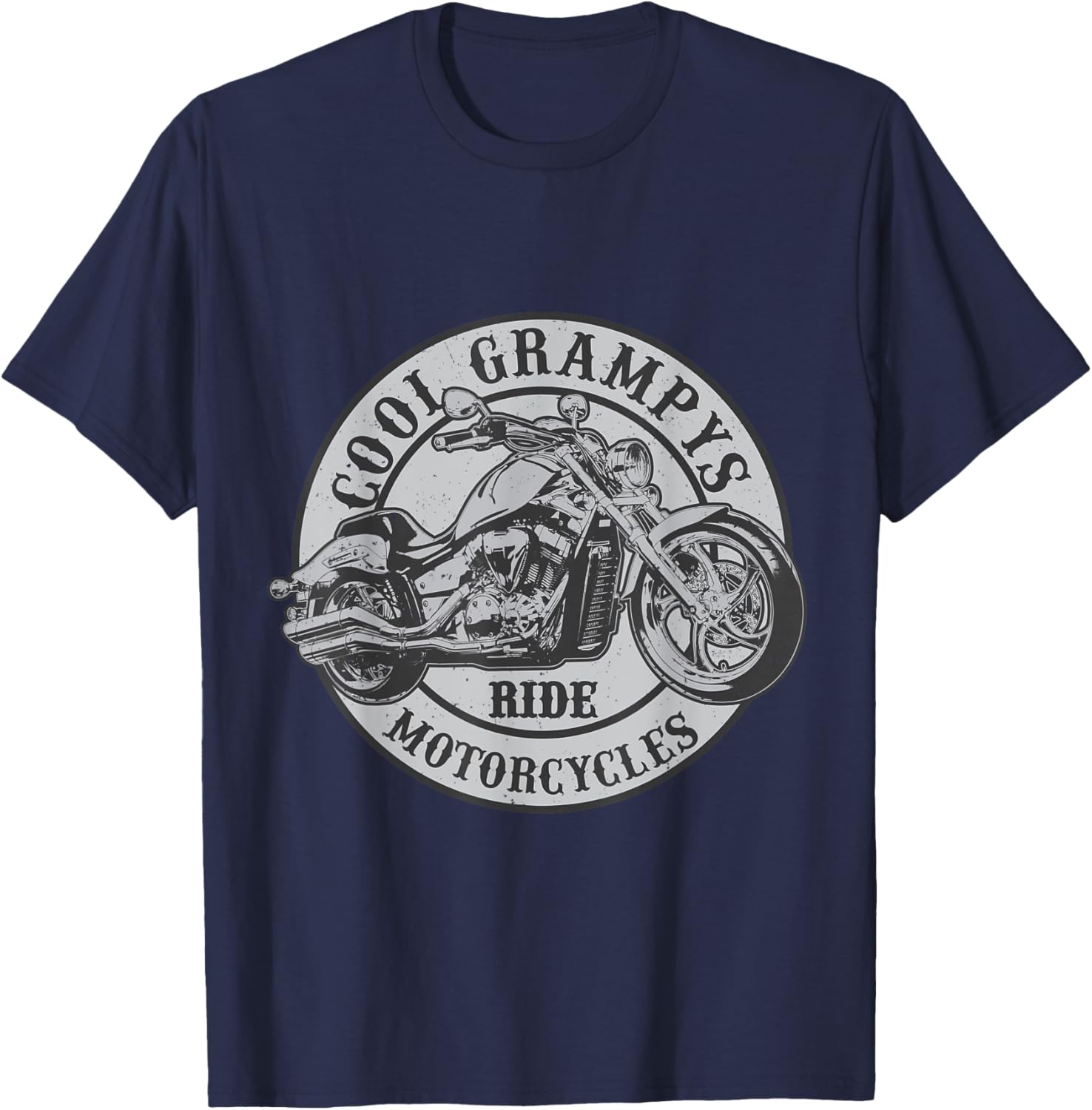 Cool Grampy Ride Motorcycles Novelty Rider Grampys T-Shirt - T-Shirt | Navy