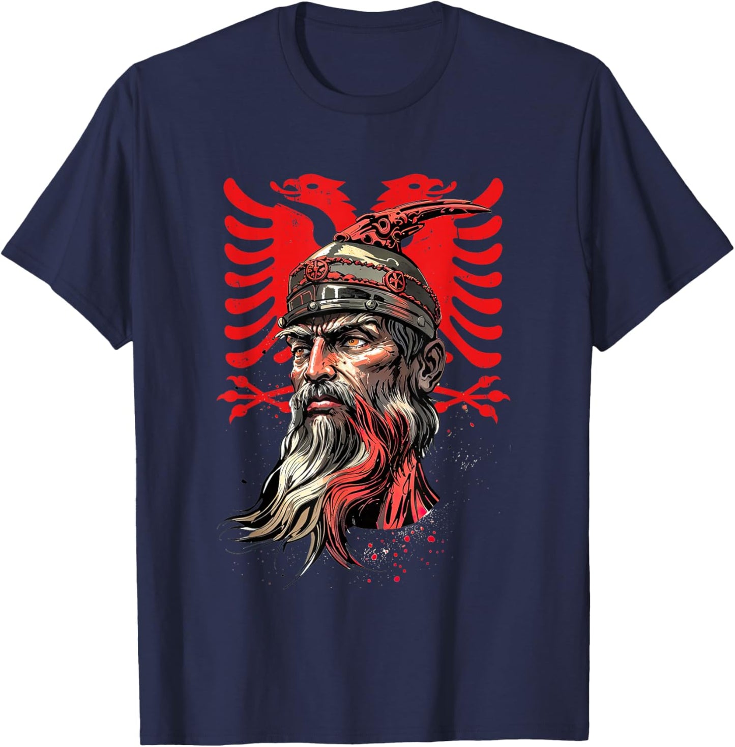Skanderbeg Albania and Kosovo flag for a proud Albanian T-Shirt - T-Shirt | Navy