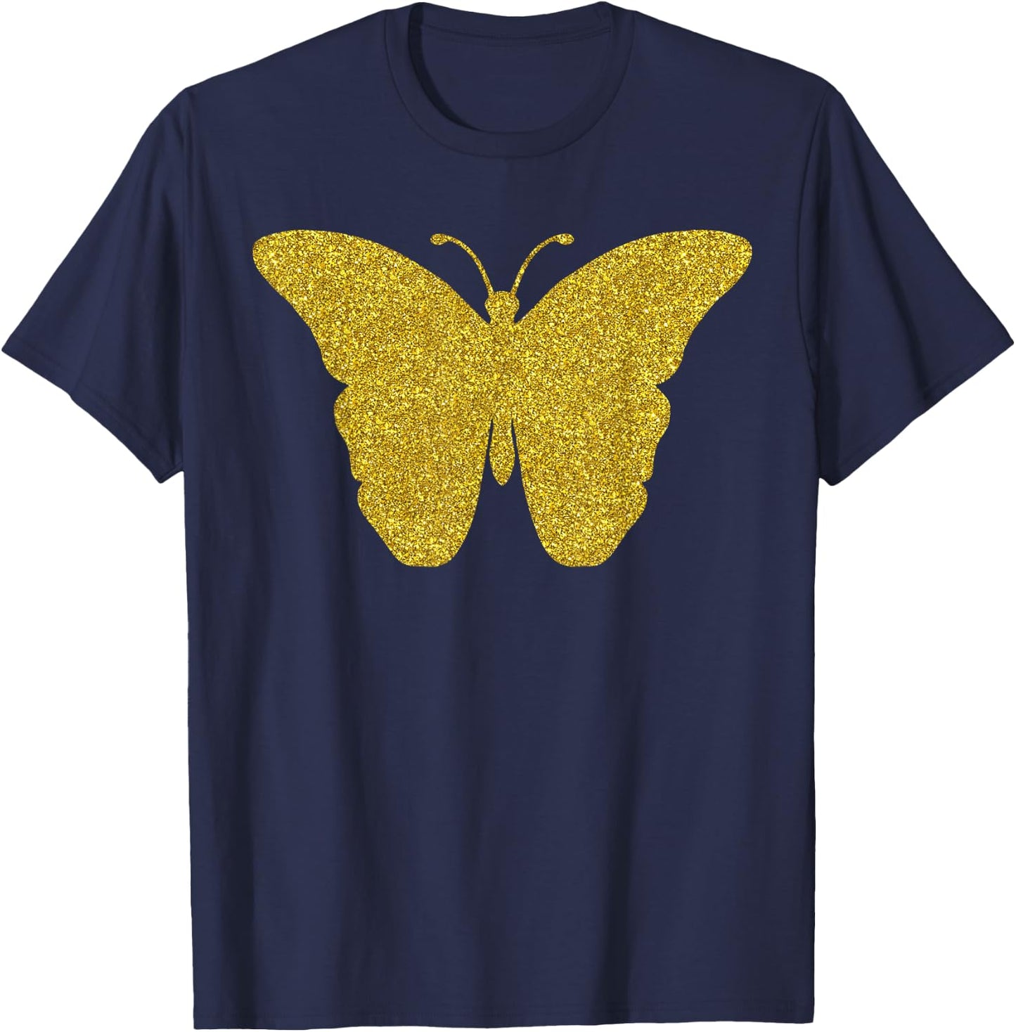 Butterfly Golden Insect Animal Gift Girls T-Shirt - T-Shirt | Navy