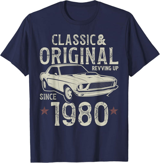 45th Birthday 1980 Classic Car T-Shirt - T-Shirt | Navy