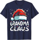 Grandma Claus Christmas Lights Matching Family Xmas Pajama T-Shirt - T-Shirt | Navy