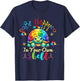 Rainbow Turtle Be Happy In Your Own Shell Autism Awareness T-Shirt - T-Shirt | Navy