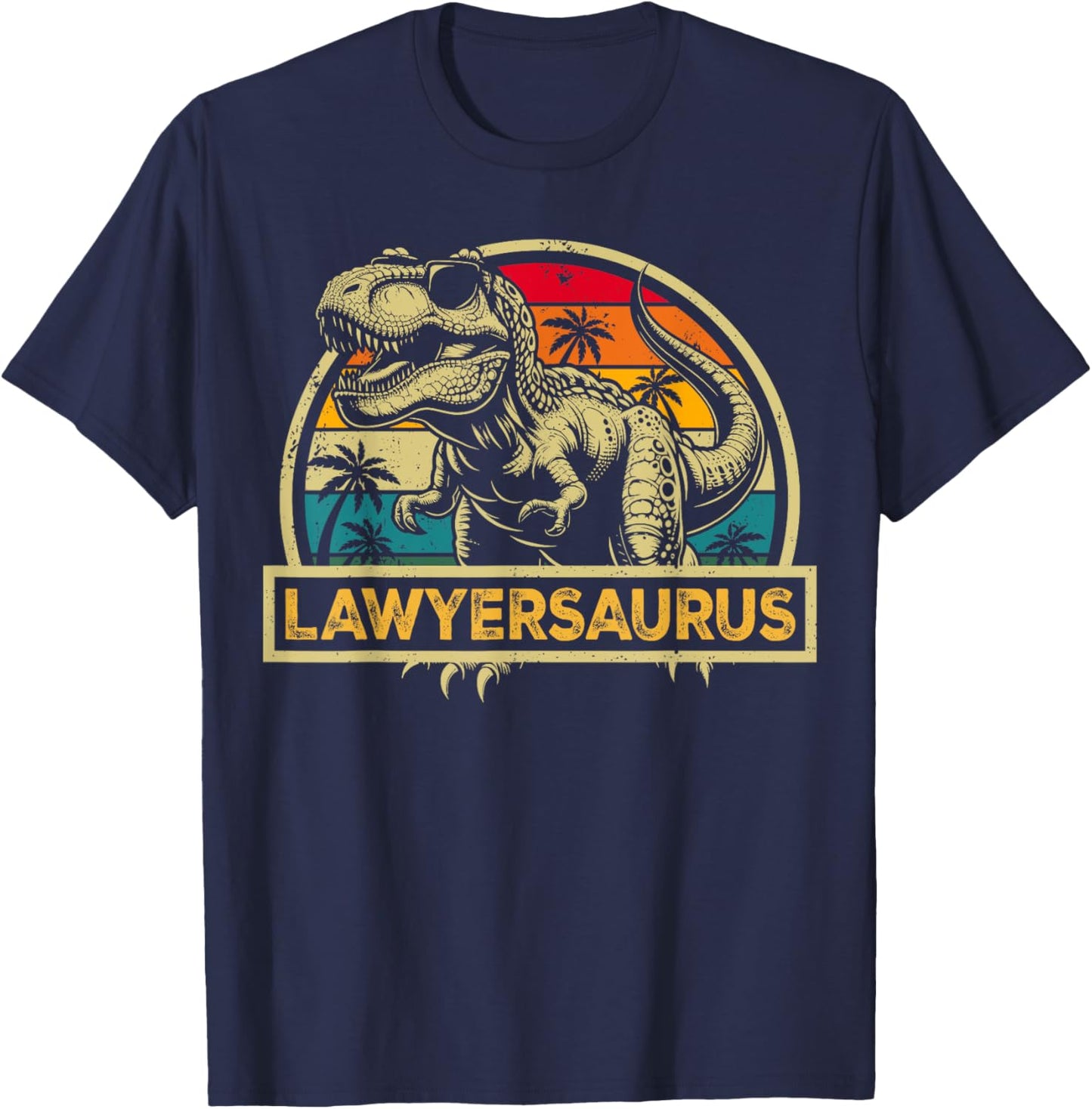 Lawyersaurus T Rex Dinosaur Lawyer Saurus Family Matching T-Shirt - T-Shirt | Navy