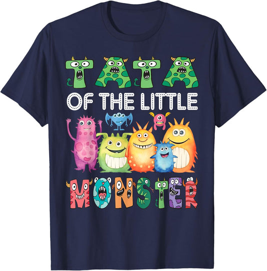 Tata Of The Little Monster Kids 1St Birthday Party T-Shirt - T-Shirt | Navy
