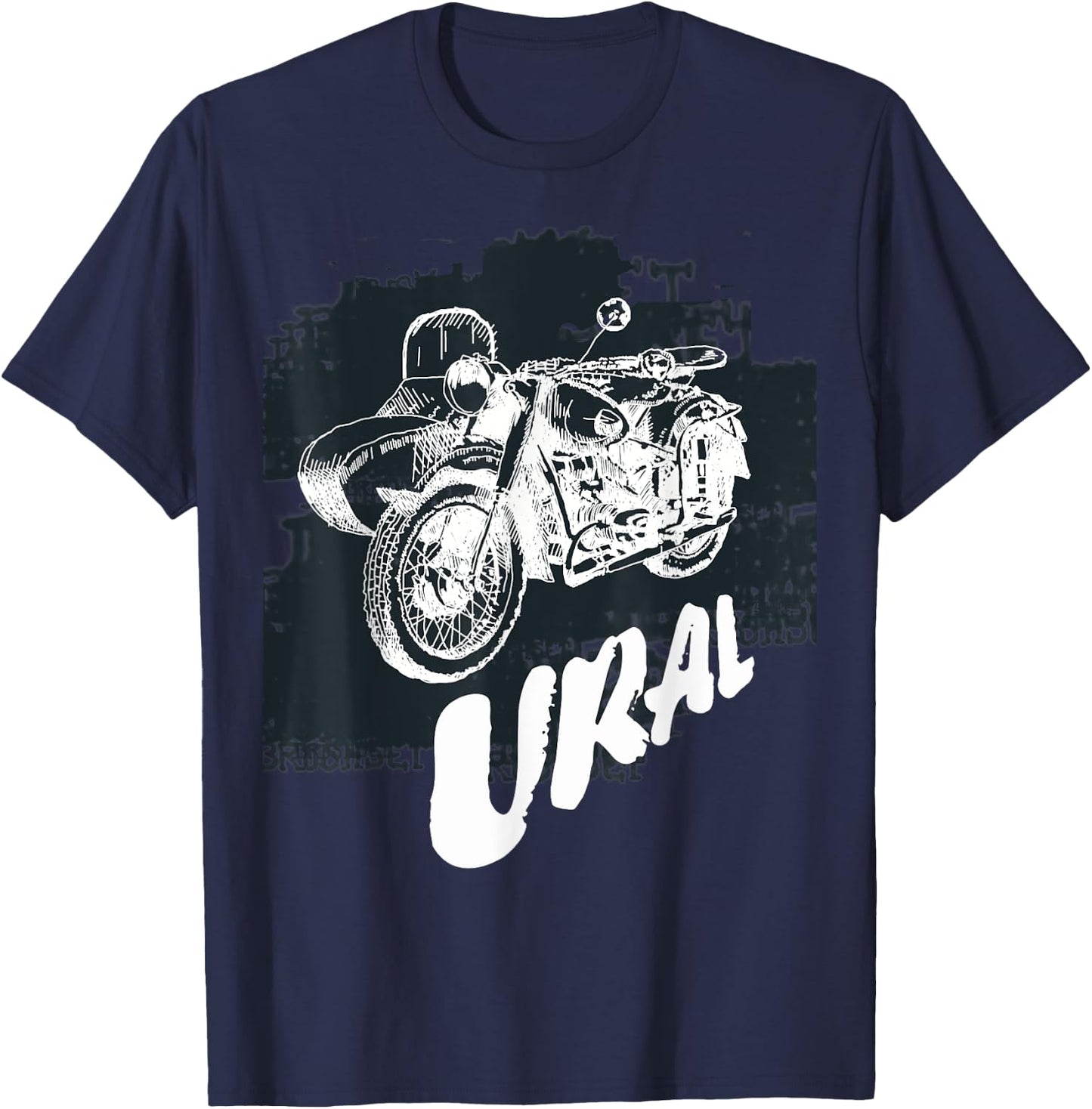 Retro Motorcycle Ural - Vintage Sidecar Motorbike T-Shirt - T-Shirt | Navy