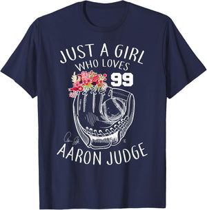 Aaron Judge Just A Girl Who Loves Aaron - Apparel T-Shirt - T-Shirt | Navy