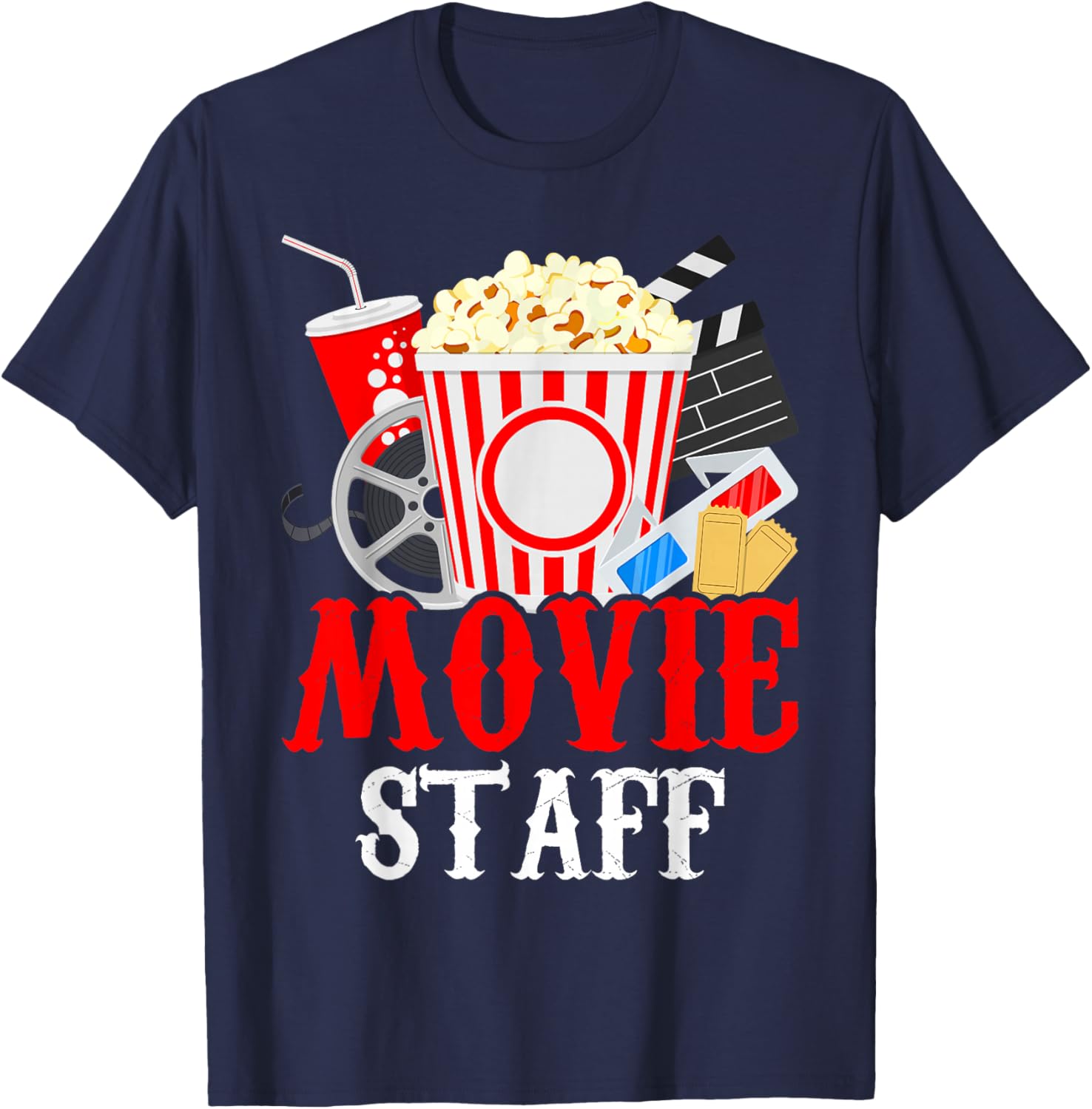 Movie Party Movie Night Movie Birthday T-Shirt - T-Shirt | Navy