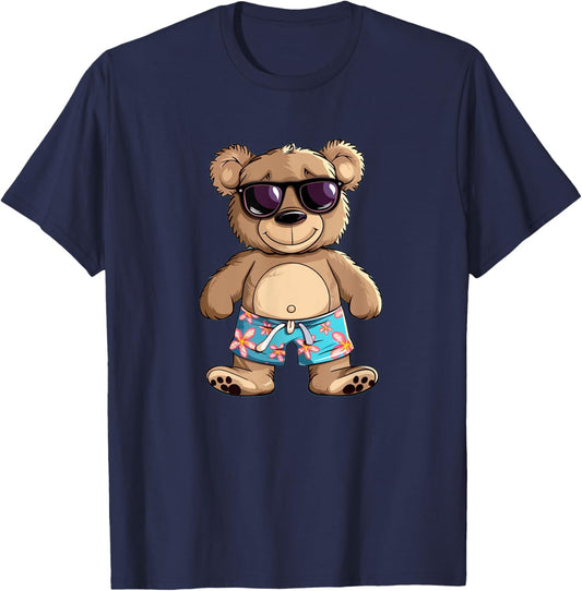 Pretty Teddy with swimming trunks Costume for Boys and Girls T-Shirt - T-Shirt | Navy