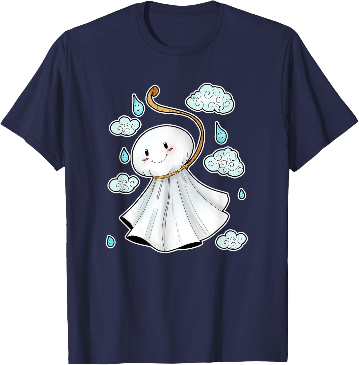 Kawaii Cute Japanese Amulet Teru Teru Bozu T-Shirt - T-Shirt | Navy