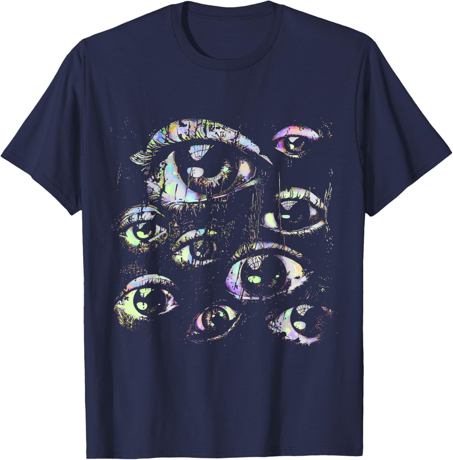 Eyes Pastel Goth Weird Grunge Alt Y2K Odd Strange Aesthetic T-Shirt - T-Shirt | Navy