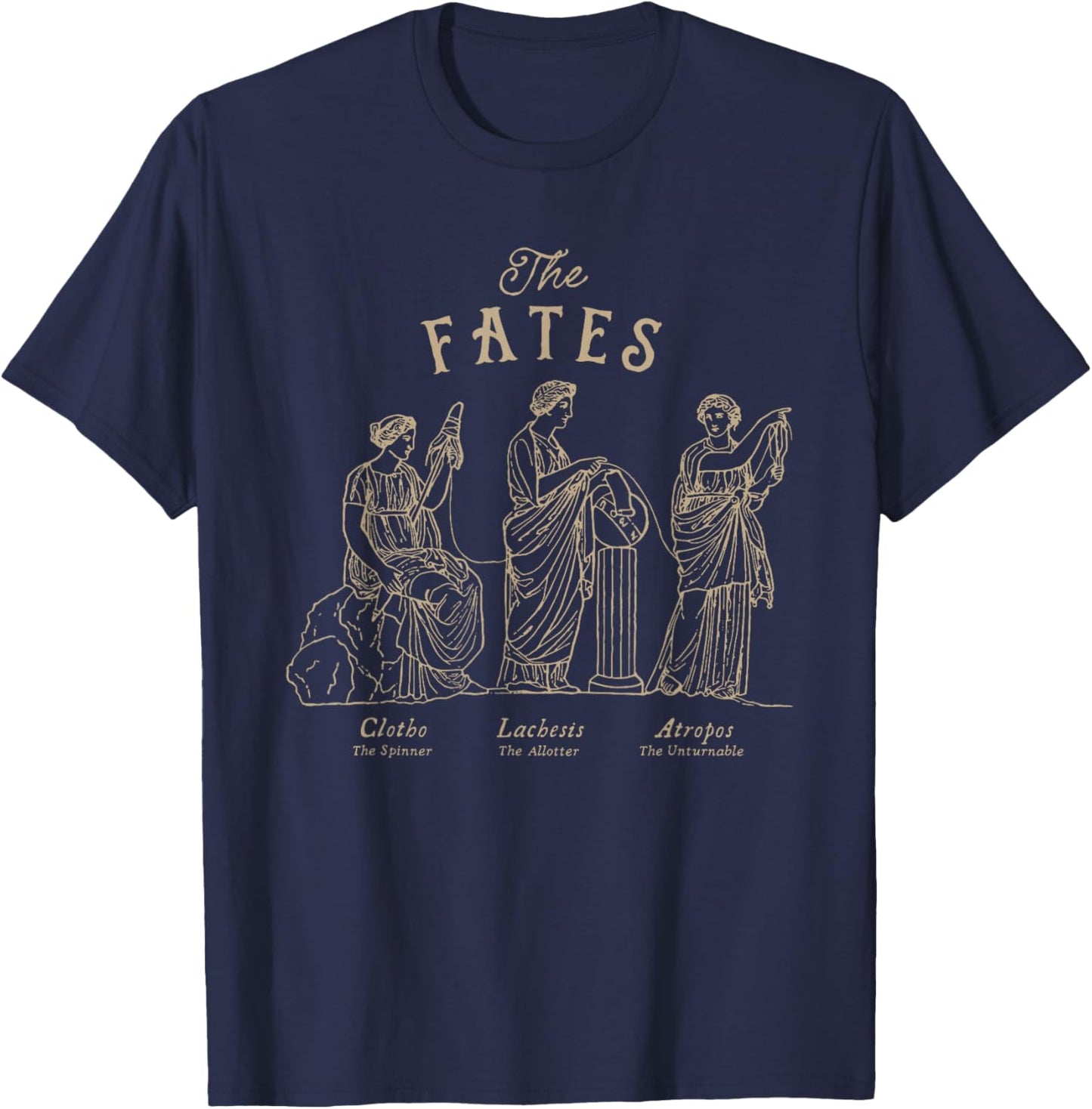 The Fates | Greek Mythology | Dark Academia | The Moirai T-Shirt - T-Shirt | Navy