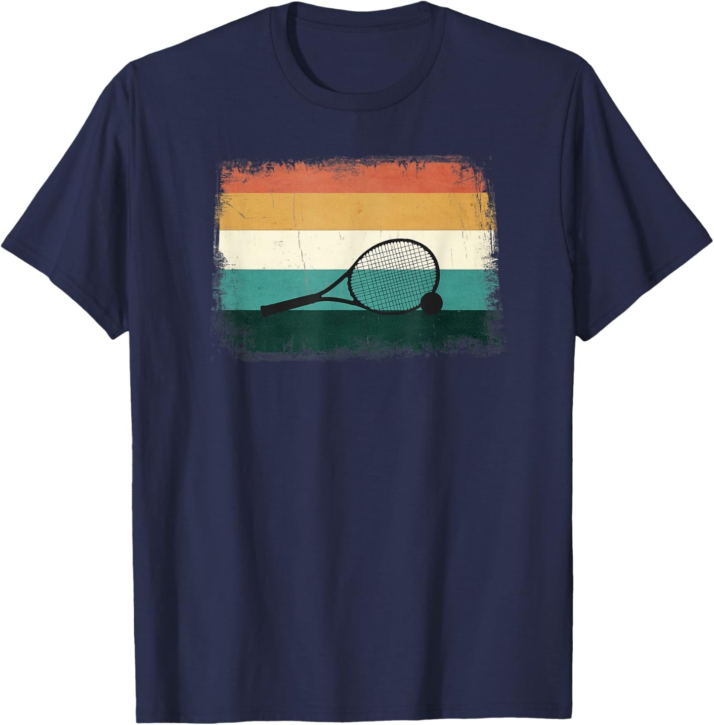 Retro Tennis Rackets / Racquets: Cool Vintage Tennis Player T-Shirt - T-Shirt | Navy